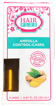 Load image into Gallery viewer, AMPOLLAS CONTROL CASPA ( 3 Unidades )Estas ampollas Reducen la caspa y seborrea, evitan la picazón porque inhibe el crecimiento de la levadura que provoca la caspa, ademas equilibra los niveles de pH del cuero cabelludo para ayudar a poner fin a este problema.