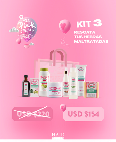 Kit 4 The pink special Hebras Maltratadas. Hydratacion crecimiento  