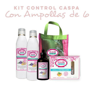 Kit Control Caspa Con Ampollas de 6 Unidades / Dandruff Control Kit  with Hair Vials ( 6 Units )